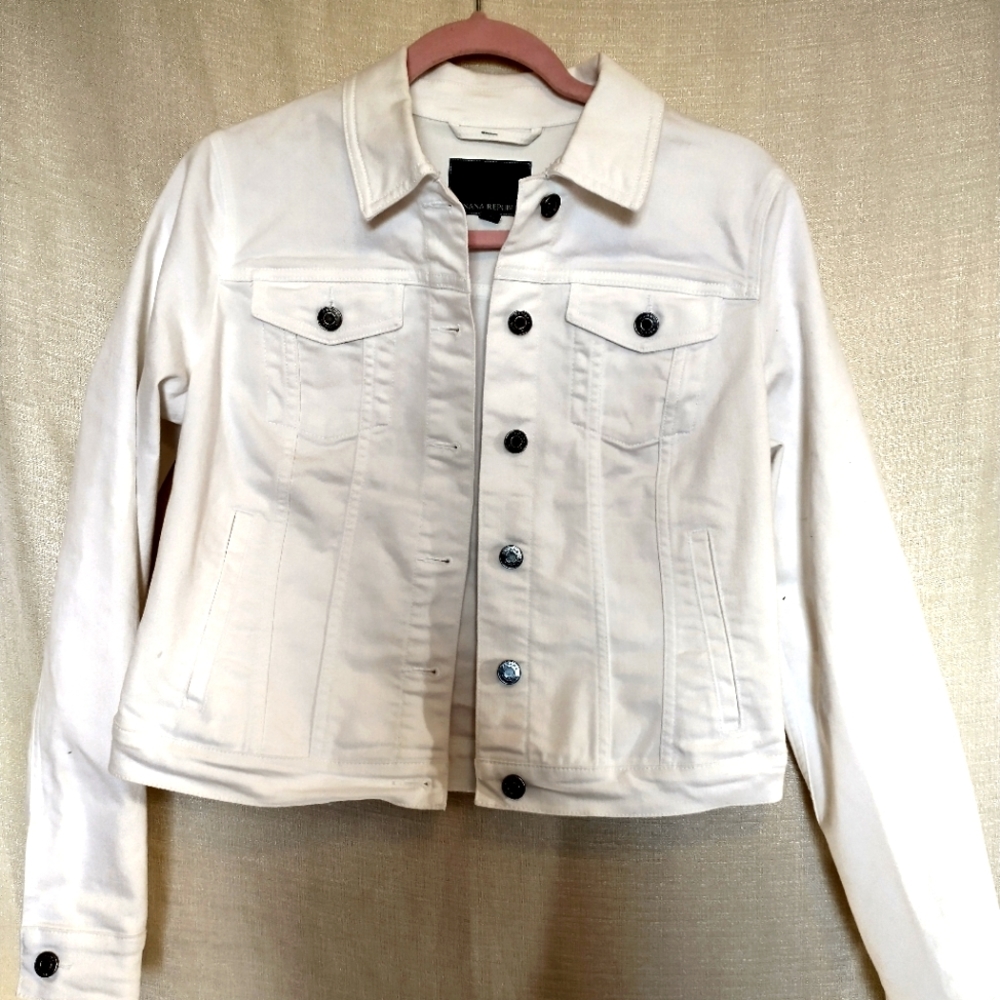 Banana Republic White Denim Jacket Women's Small